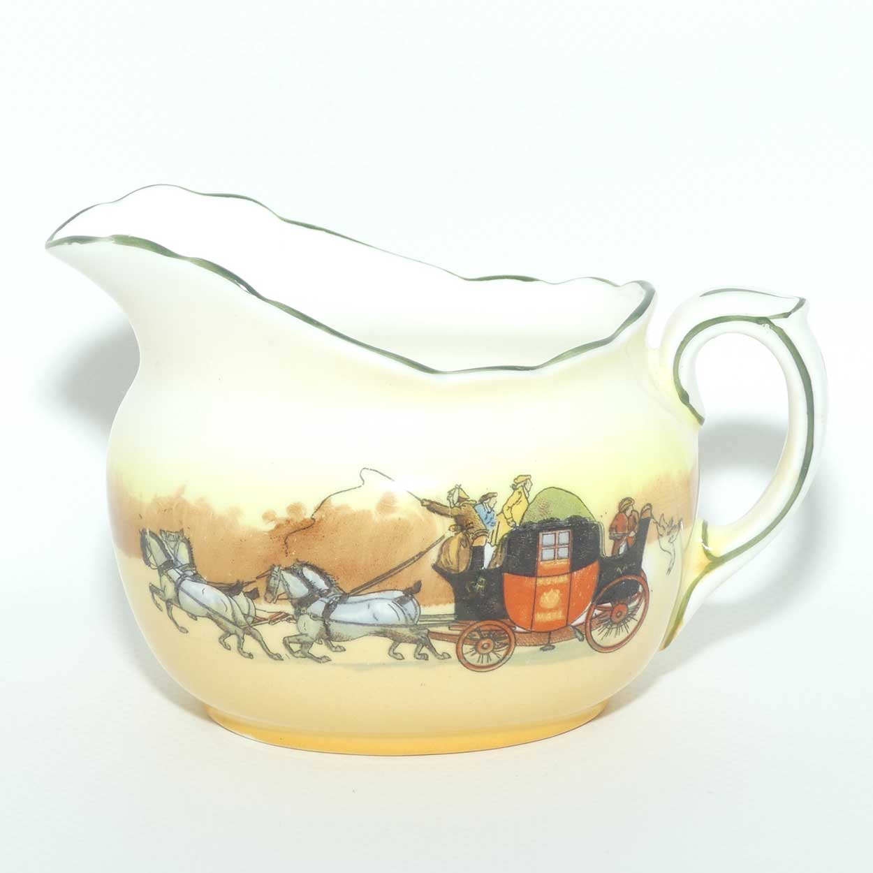 Royal Doulton Coaching Days milk jug and sugar bowl E3804 | Fancy Shape | Bone China