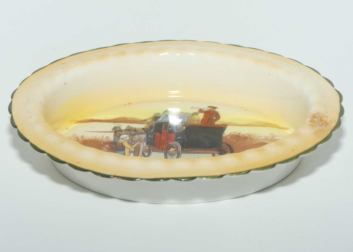 Royal Doulton Coaching Days oval dish E3804 | Man Opening gate for Coach