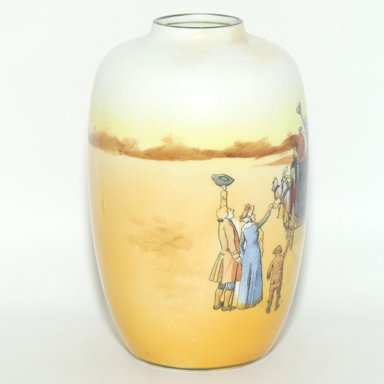 Royal Doulton Coaching Days smaller bulbous vase with narrow mouth E3804 #1