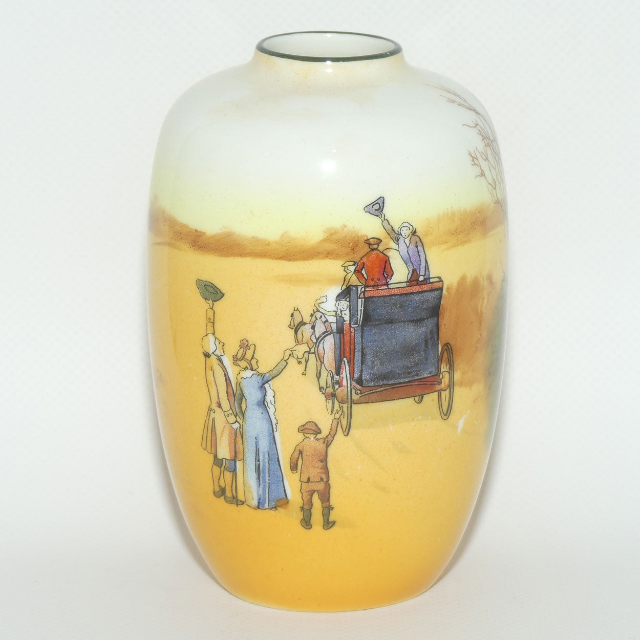 Royal Doulton Coaching Days smaller bulbous vase with narrow mouth E3804 #2