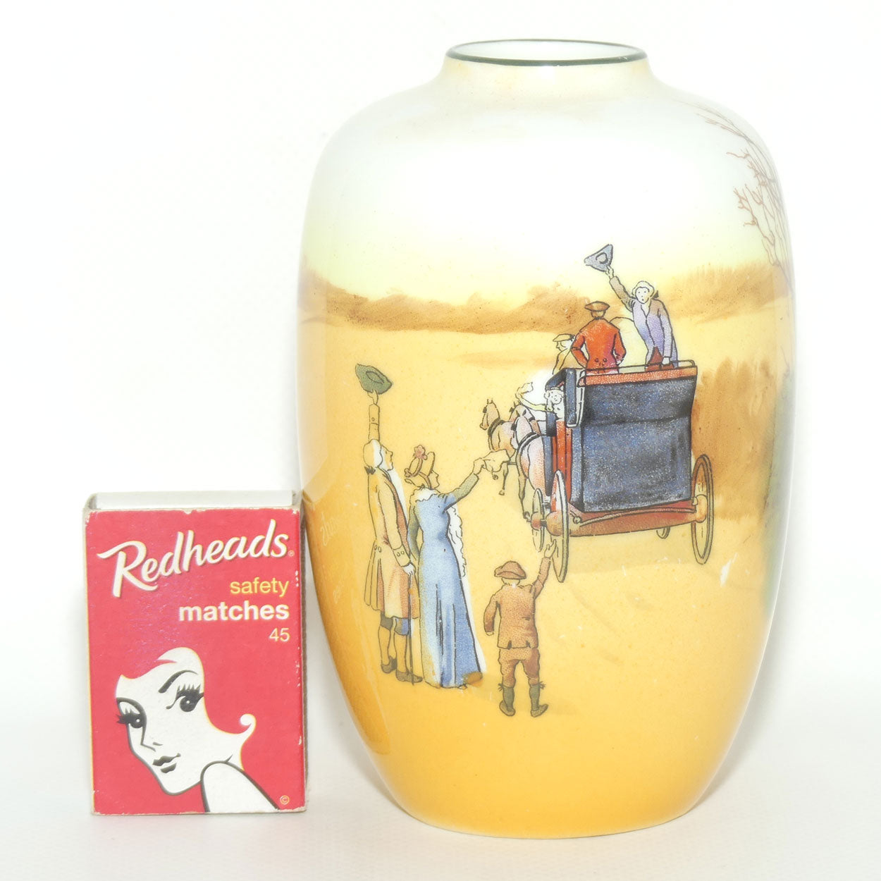 Royal Doulton Coaching Days smaller bulbous vase with narrow mouth E3804 #2