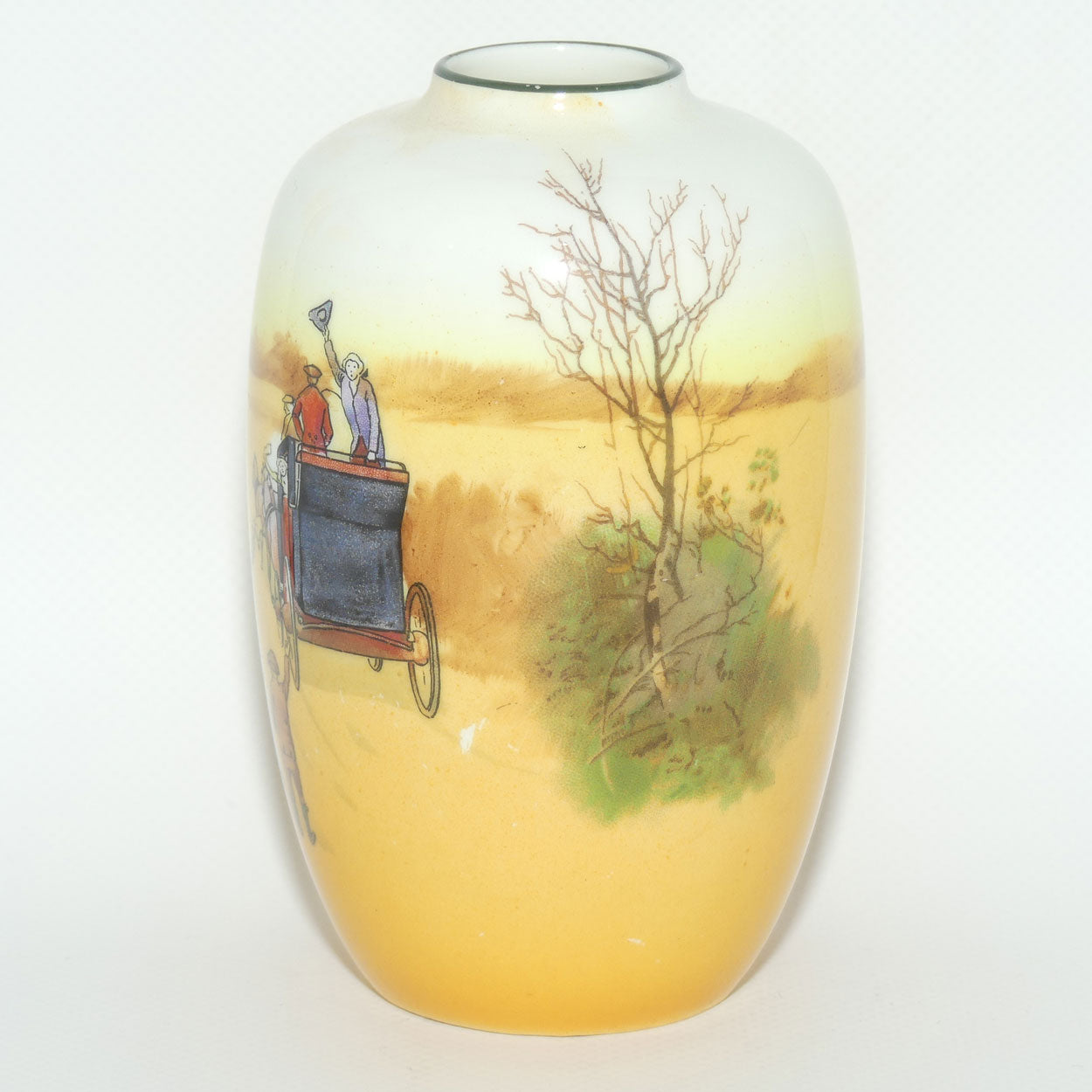 Royal Doulton Coaching Days smaller bulbous vase with narrow mouth E3804 #2