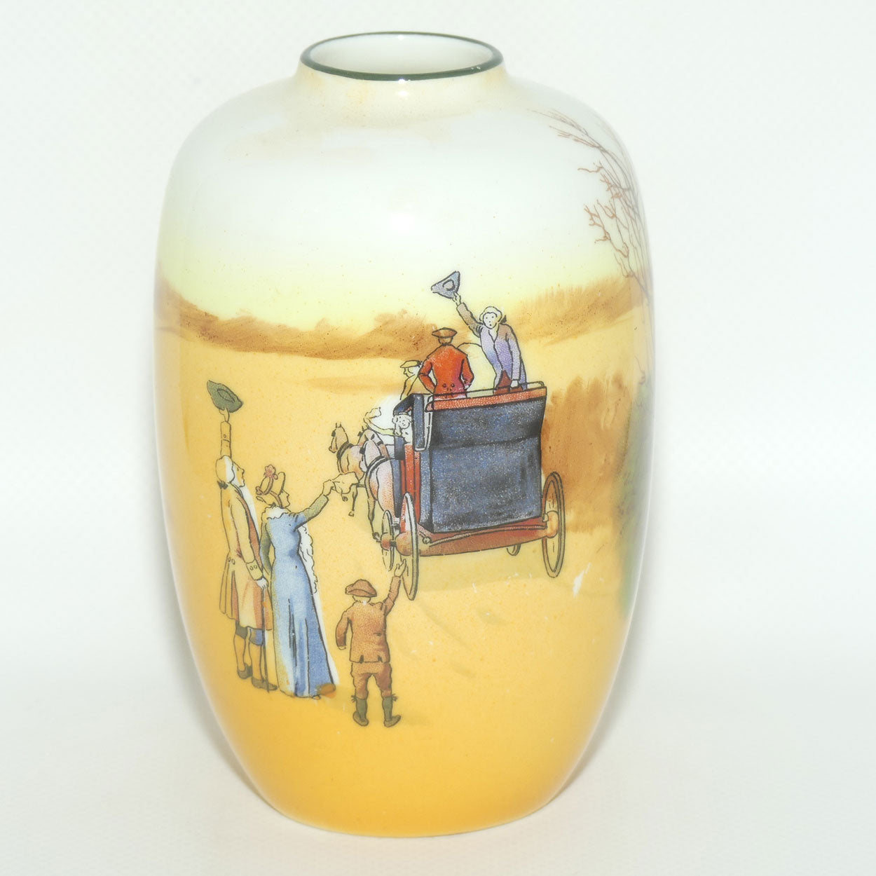 Royal Doulton Coaching Days smaller bulbous vase with narrow mouth E3804 #2
