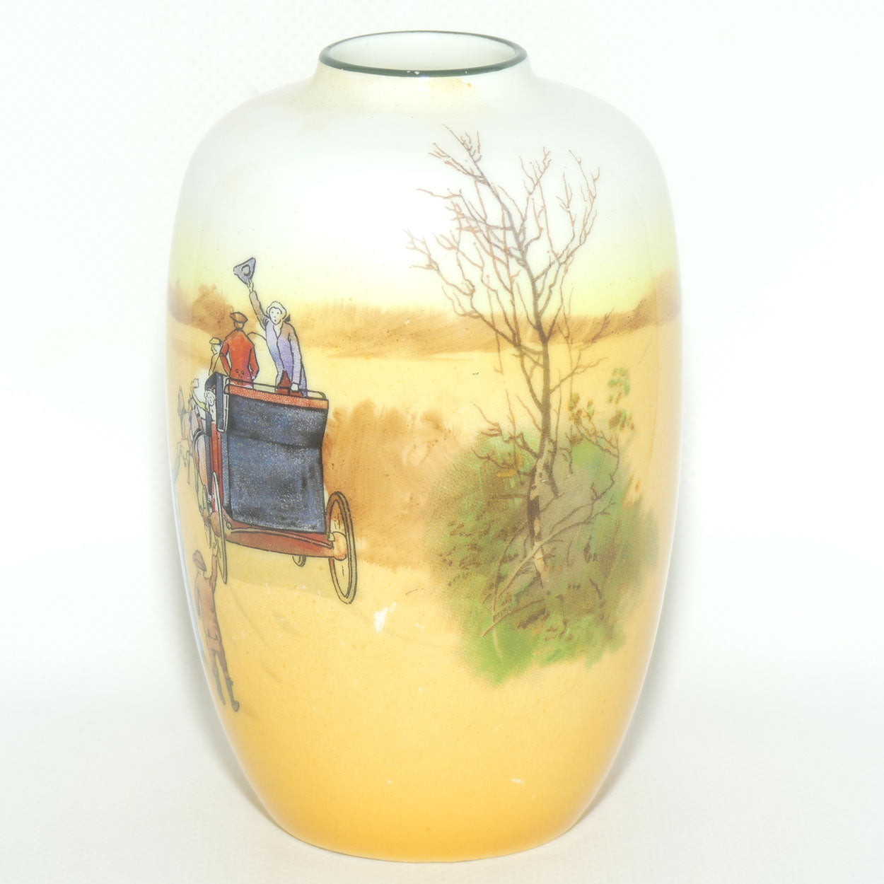 Royal Doulton Coaching Days smaller bulbous vase with narrow mouth E3804 #2