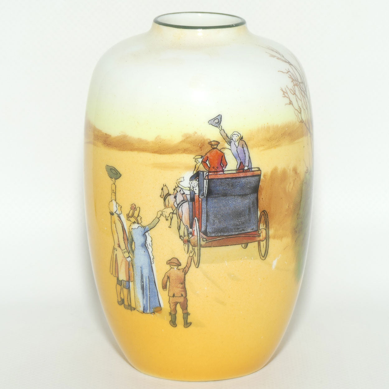 Royal Doulton Coaching Days smaller bulbous vase with narrow mouth E3804 #2