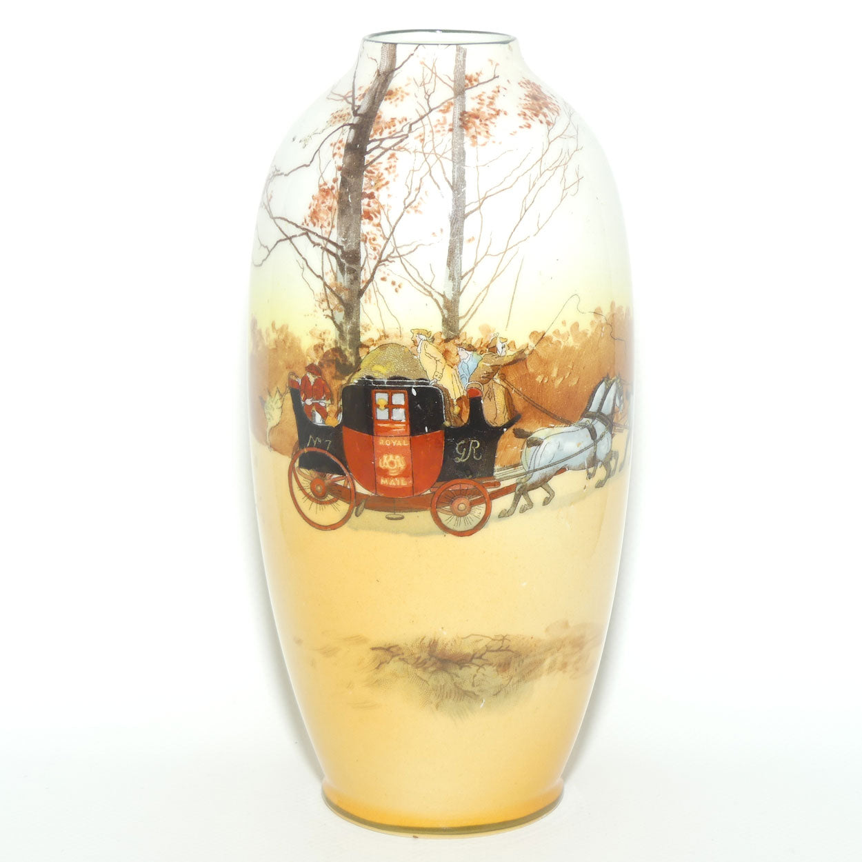 Royal Doulton Coaching Days elongated round vase | Shape 1306 | E3804