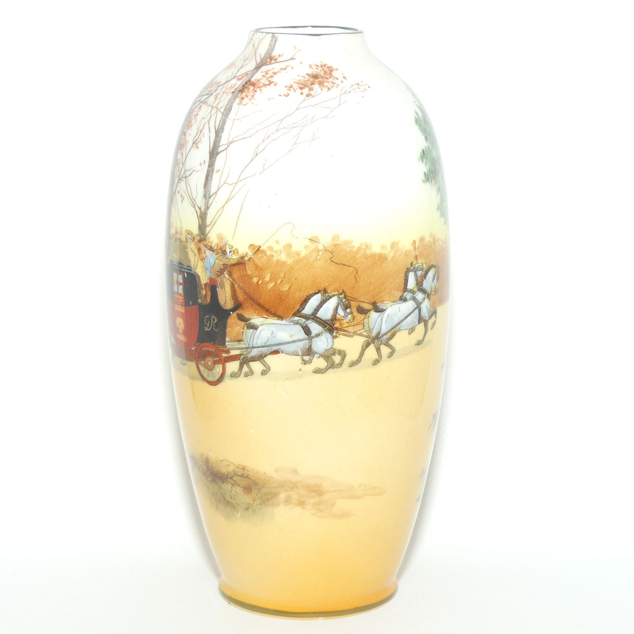 Royal Doulton Coaching Days elongated round vase | Shape 1306 | E3804