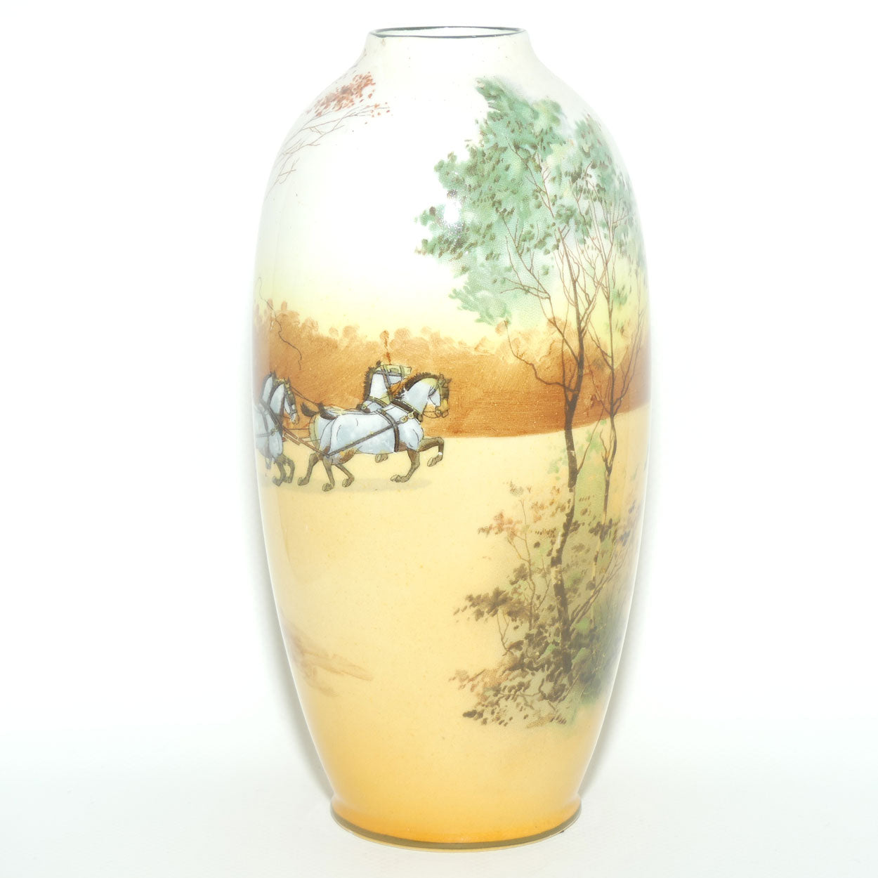 Royal Doulton Coaching Days elongated round vase | Shape 1306 | E3804