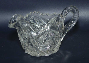 EAPG | Early American Pressed Glass pinwheel pattern milk and sugar