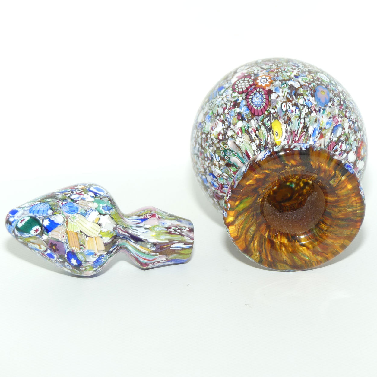 John Deacons Scotland Perfume Bottle Latticino End of Day | Amber