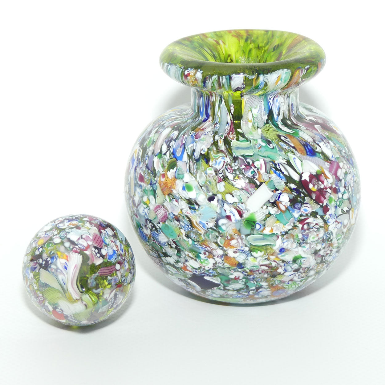 John Deacons Scotland Perfume Bottle Millefiori End of Day | Green