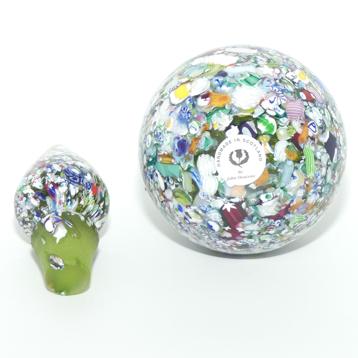 John Deacons Scotland Perfume Bottle Millefiori End of Day | Green