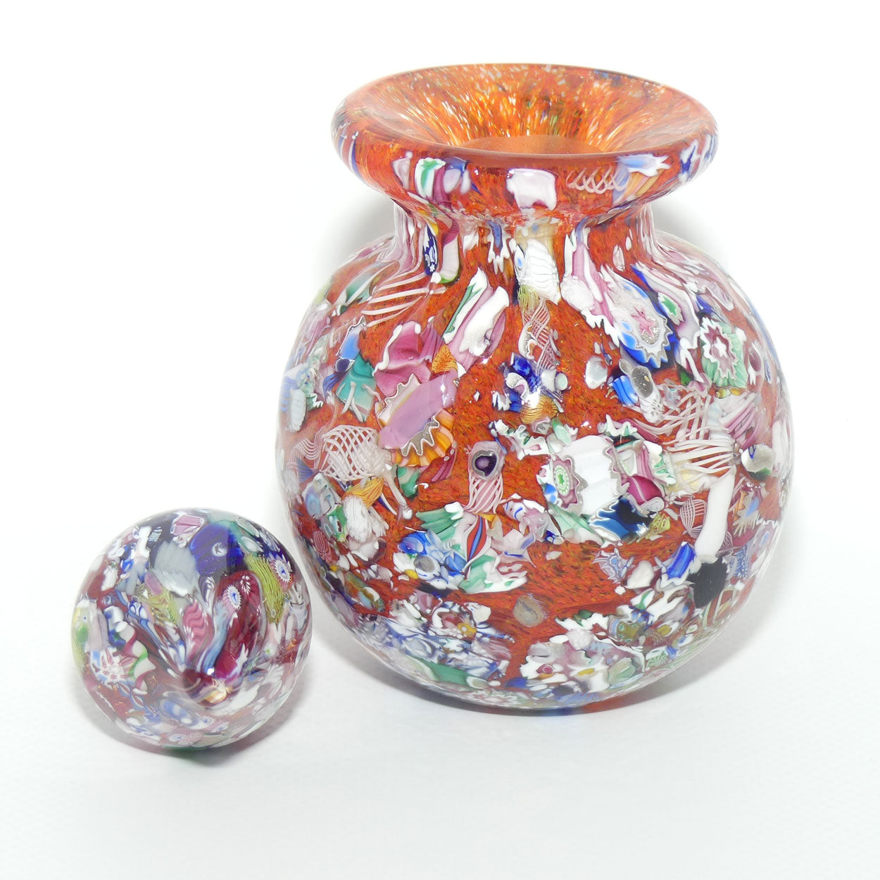 John Deacons Scotland Perfume Bottle Millefiori End of Day | Orange