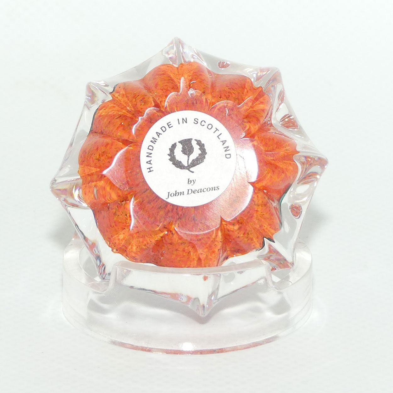 John Deacons Scotland Its a Date small paperweight | Orange