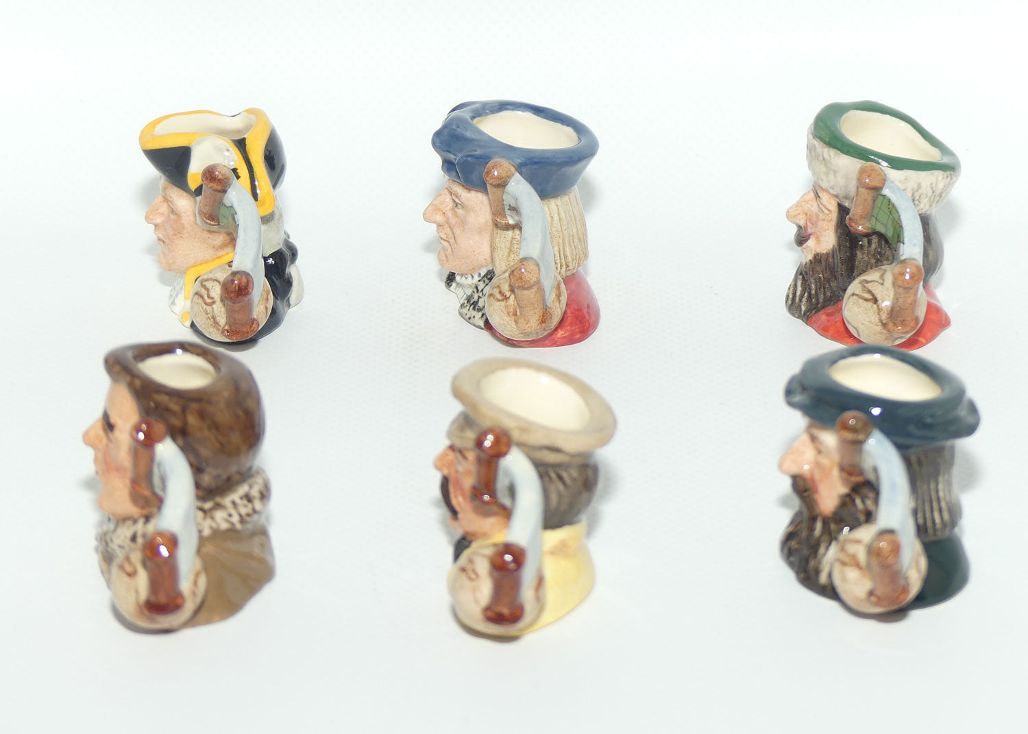 D7081 - D7086 Royal Doulton tiny character jug set | Explorers