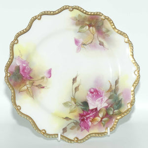 Royal Worcester hand painted and gilt Roses plate (Fildes)