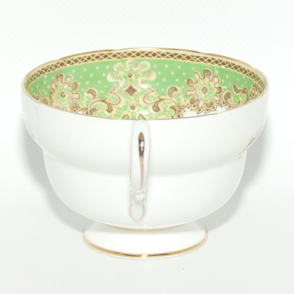 Paragon Bone China fine tea trio | Green Floral pattern