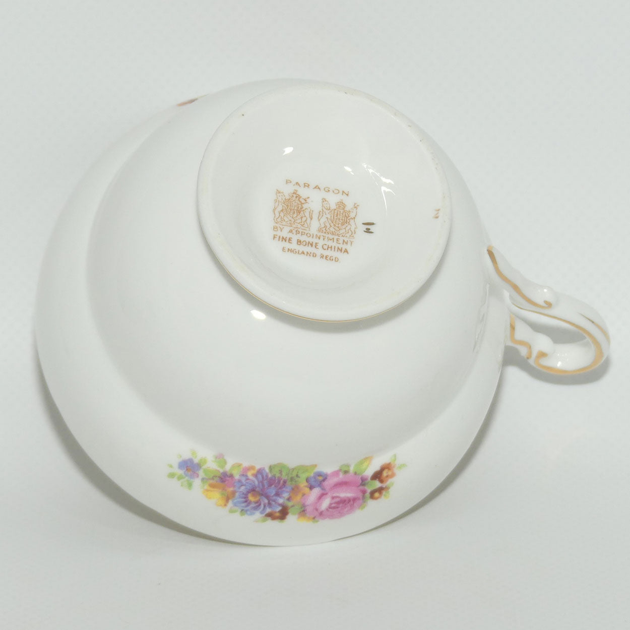 Paragon Bone China fine tea trio | Green Floral pattern