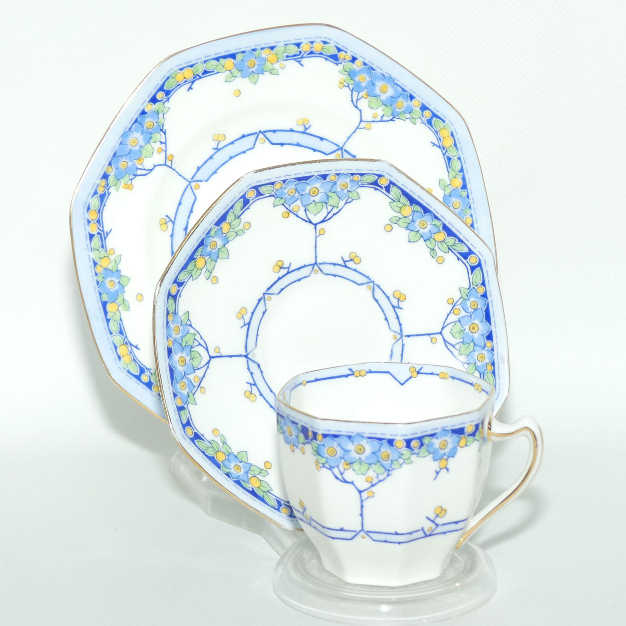 Royal Doulton Arvon pattern Blue trio | H2911