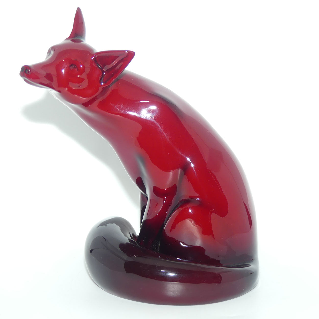 HN0130 Royal Doulton Flambe Seated Fox | Large | Dated 1947 | #2