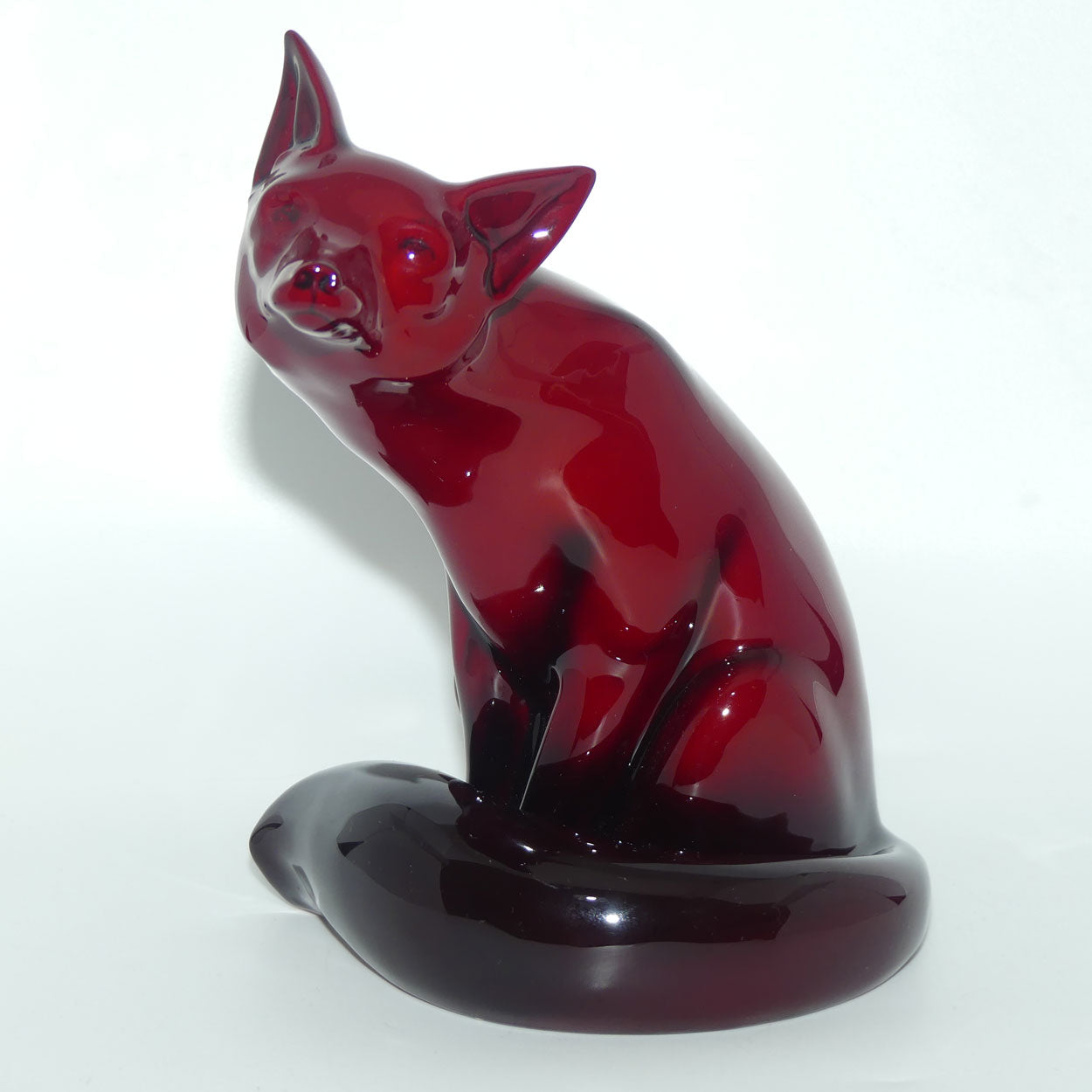 HN0130 Royal Doulton Flambe Seated Fox | Large | Dated 1947 | #2