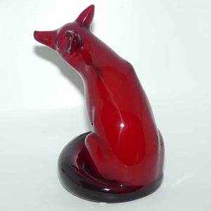 HN0130 Royal Doulton Flambe Seated Fox | Large | Dated 1947