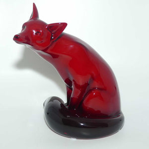 HN0130 Royal Doulton Flambe Seated Fox | Large | Dated 1947