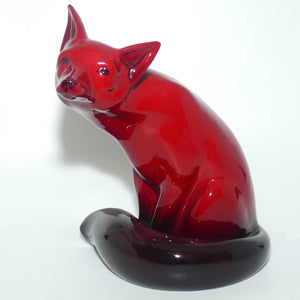 HN0130 Royal Doulton Flambe Seated Fox | Large