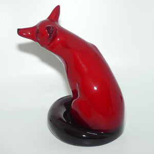 HN0130 Royal Doulton Flambe Seated Fox | Large