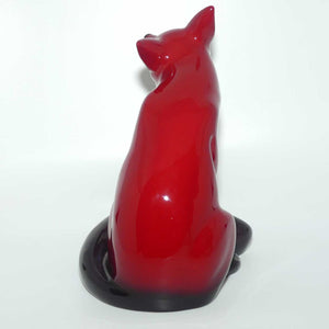 HN0130 Royal Doulton Flambe Seated Fox | Large