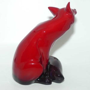 HN0130 Royal Doulton Flambe Seated Fox | Large