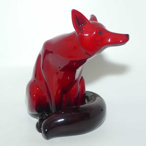 HN0130 Royal Doulton Flambe Seated Fox | Large