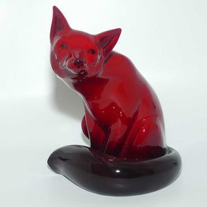 HN0130 Royal Doulton Flambe Seated Fox | Large