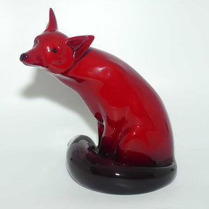 HN0130 Royal Doulton Flambe Seated Fox | Large