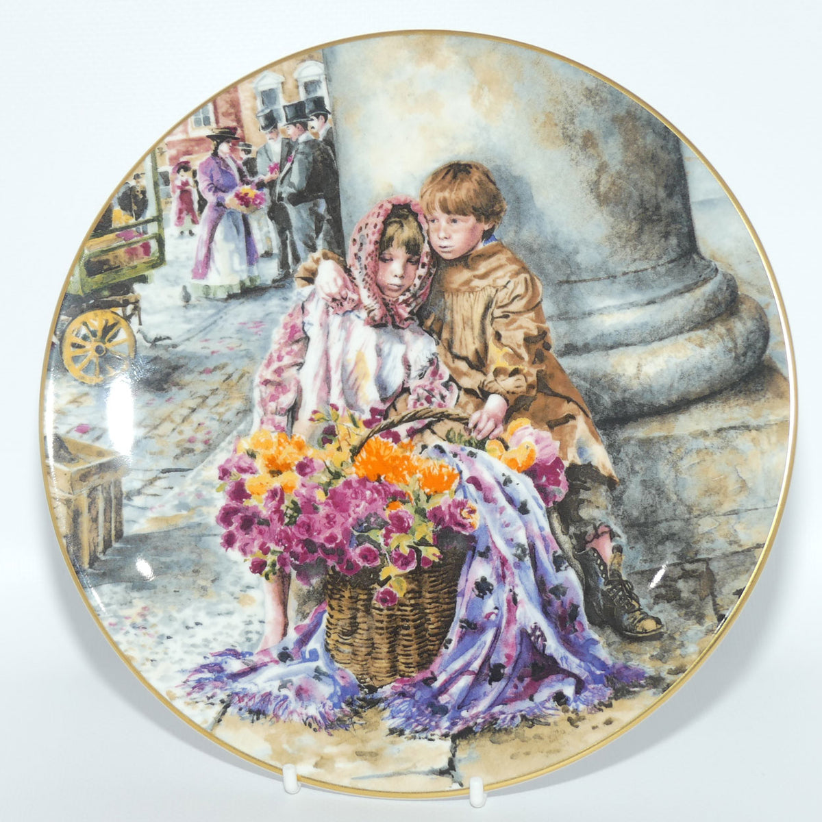 HN1342 Royal Doulton figure The Flower Seller's Children | companion plate