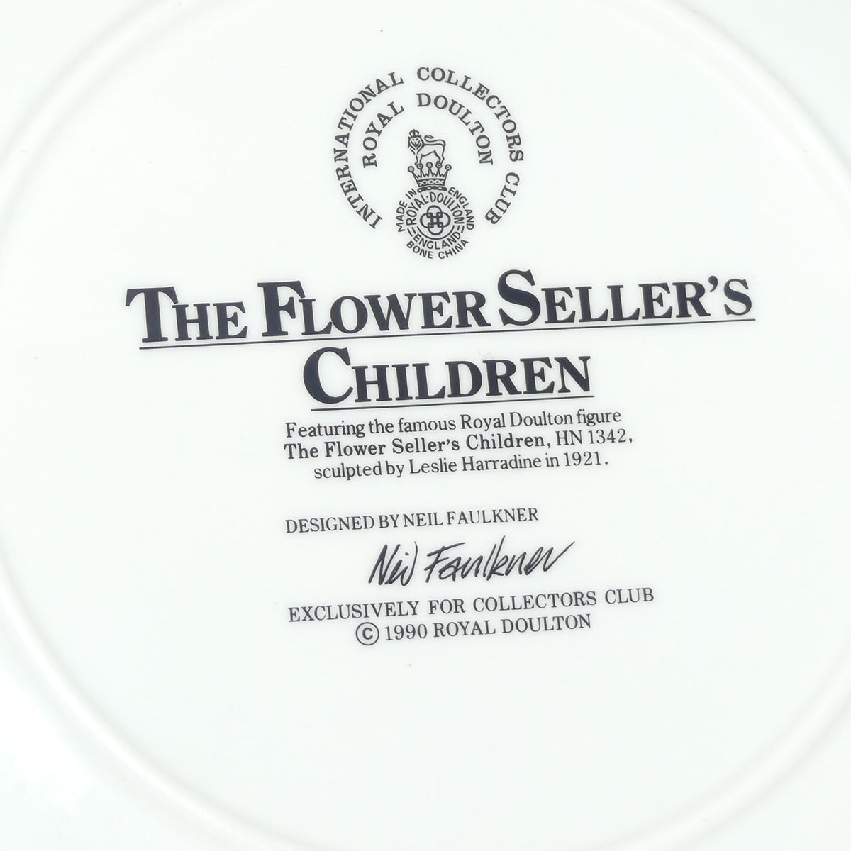 HN1342 Royal Doulton figure The Flower Seller's Children | companion plate