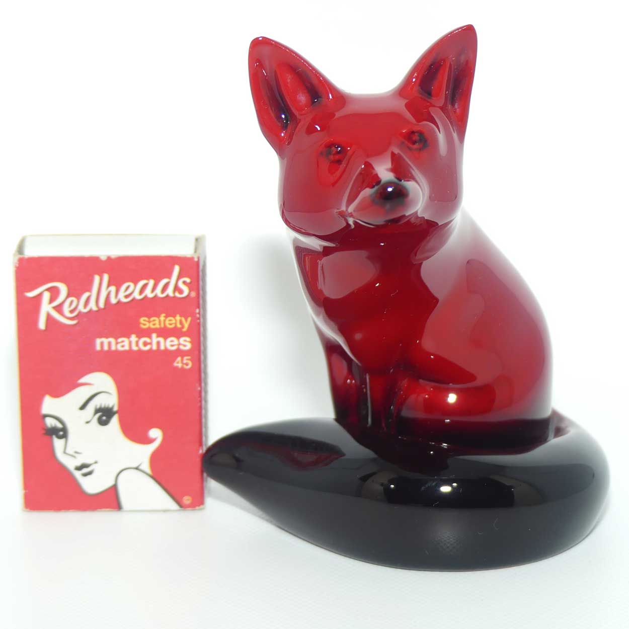 HN0147B Royal Doulton Flambe Seated Fox | Small | later version