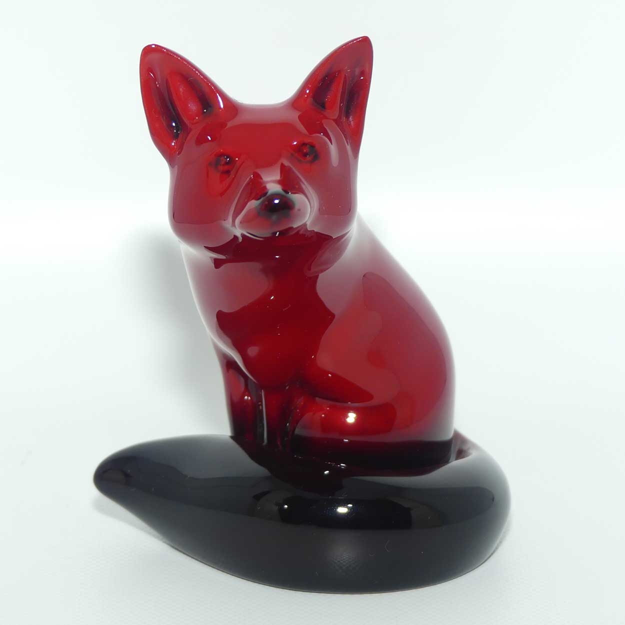 HN0147B Royal Doulton Flambe Seated Fox | Small | later version