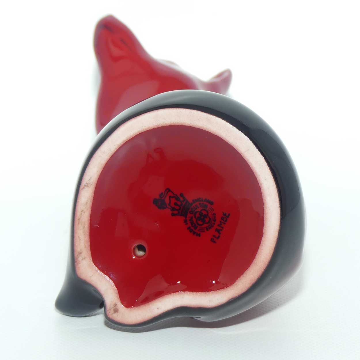 HN0147B Royal Doulton Flambe Seated Fox | Small | later version