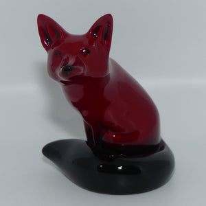 HN0147B Royal Doulton Flambe Seated Fox | Small | later version