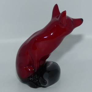 HN0147B Royal Doulton Flambe Seated Fox | Small | later version