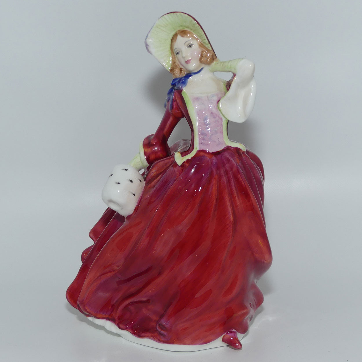 HN1934 Royal Doulton figure Autumn Breezes | Red | 1990s stamp