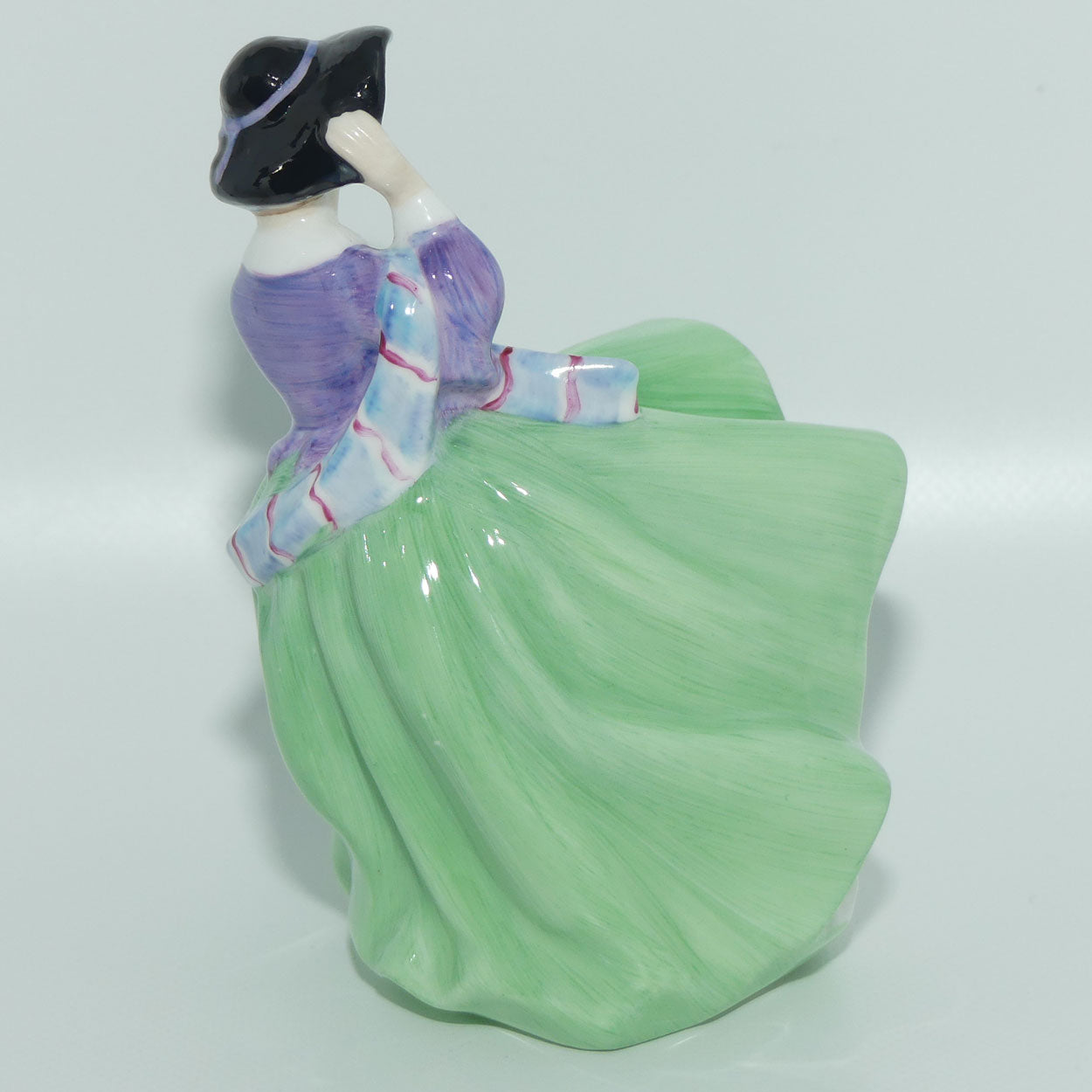 HN2126 Royal Doulton miniature figure Top o the Hill | Green and Mauve 