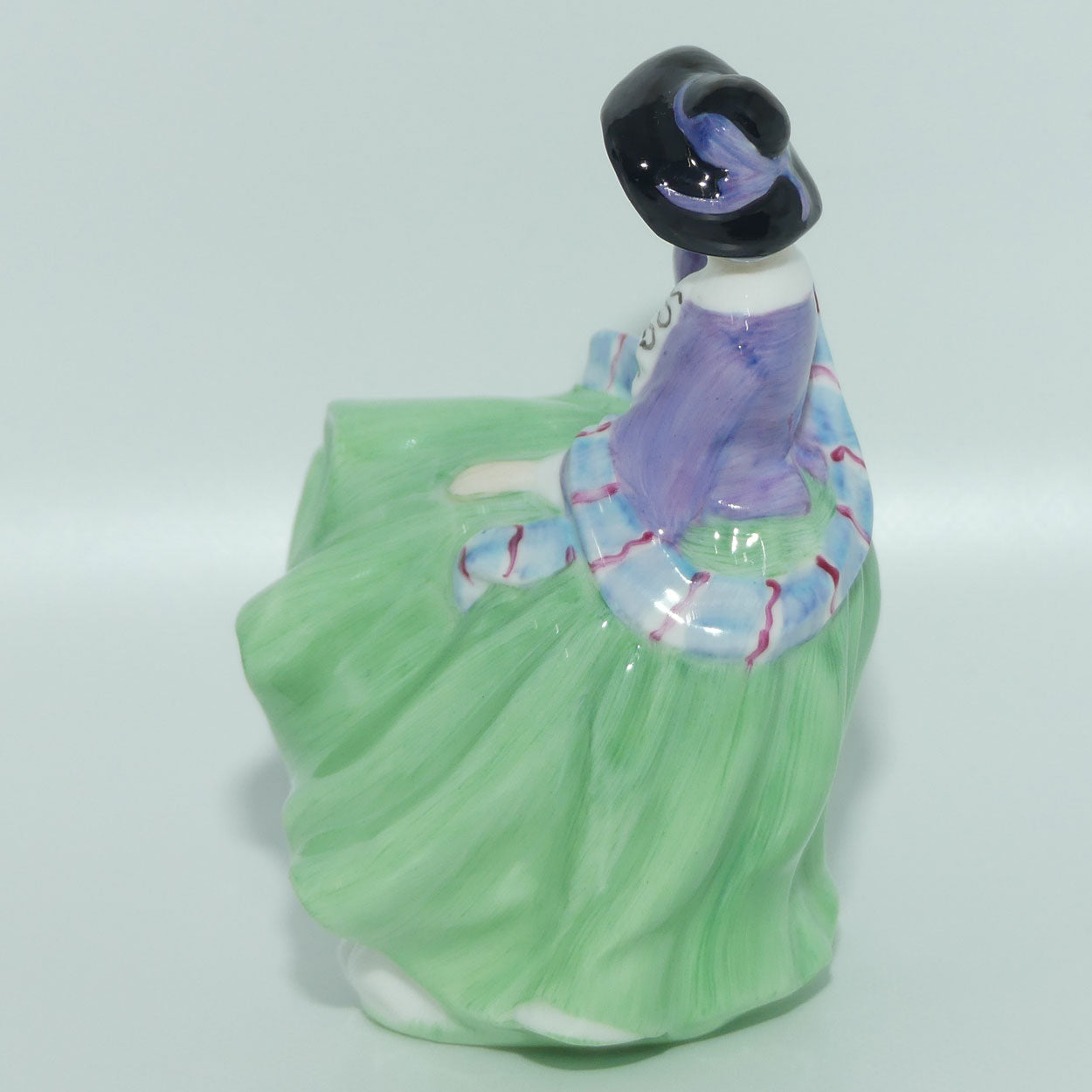 HN2126 Royal Doulton miniature figure Top o the Hill | Green and Mauve 