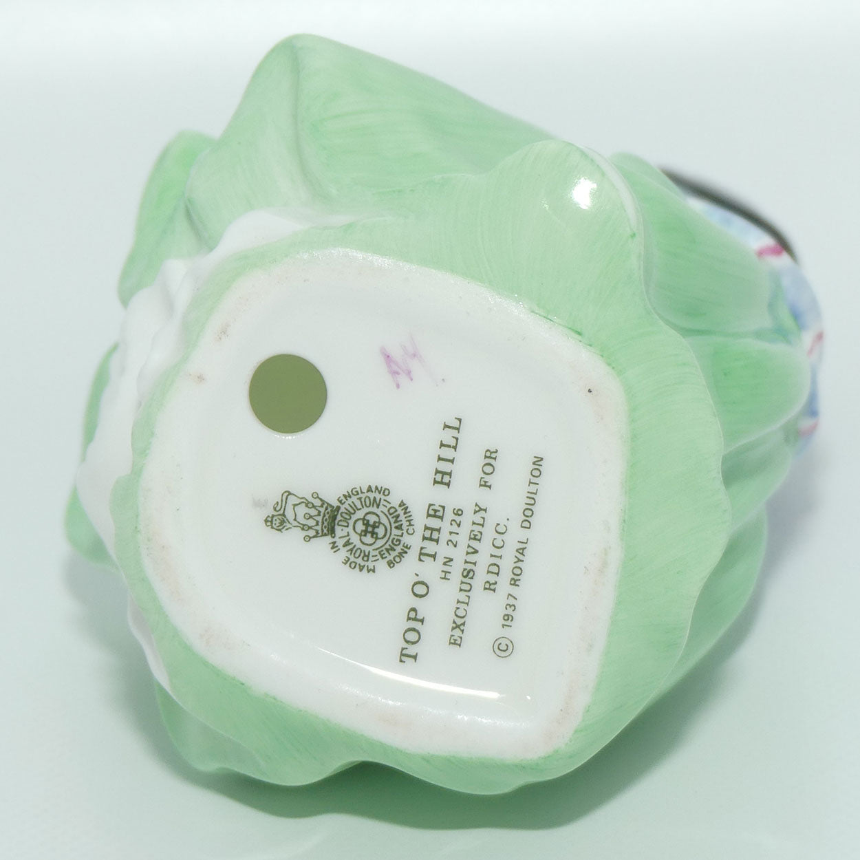 HN2126 Royal Doulton miniature figure Top o the Hill | Green and Mauve 