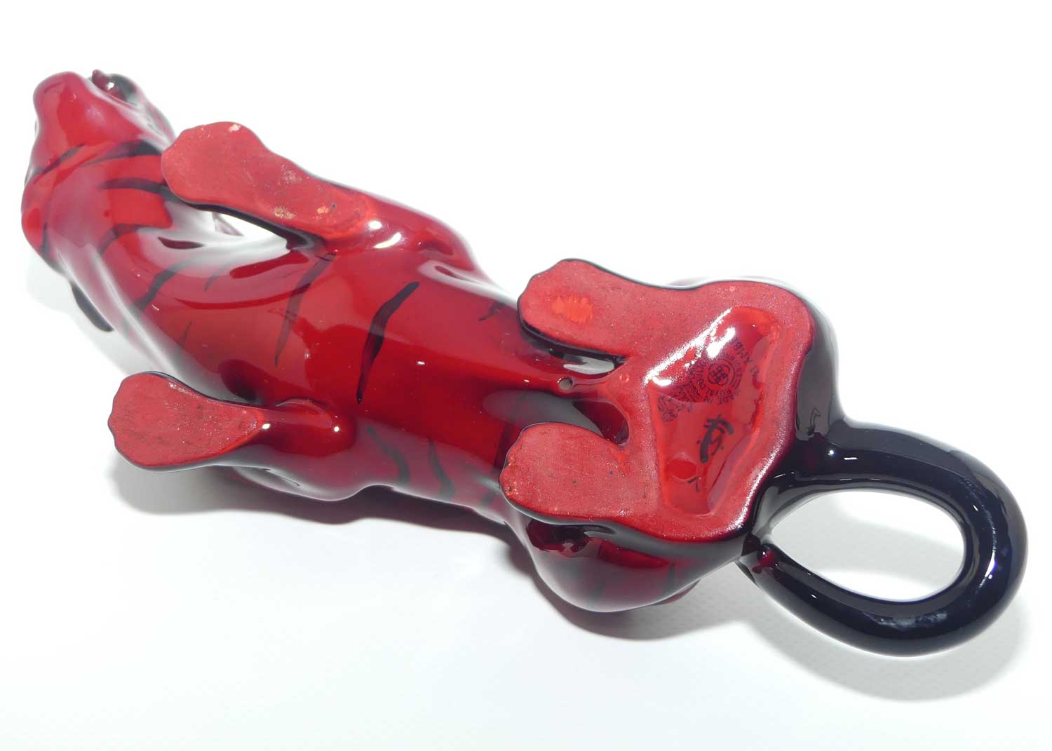 HN0225 Royal Doulton Flambe Crouching Tiger | signed Fred Moore