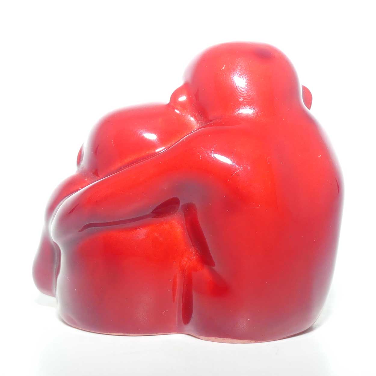 HN254 Royal Doulton Flambe figure Monkeys (Sang De Boeuf)