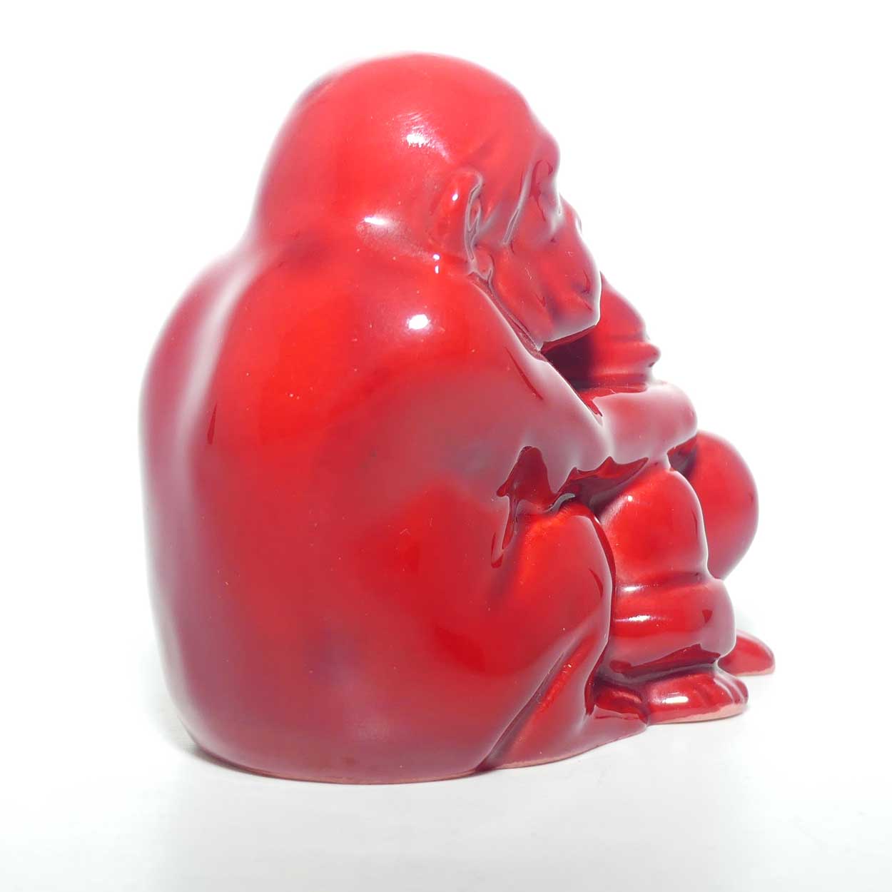 HN254 Royal Doulton Flambe figure Monkeys (Sang De Boeuf)