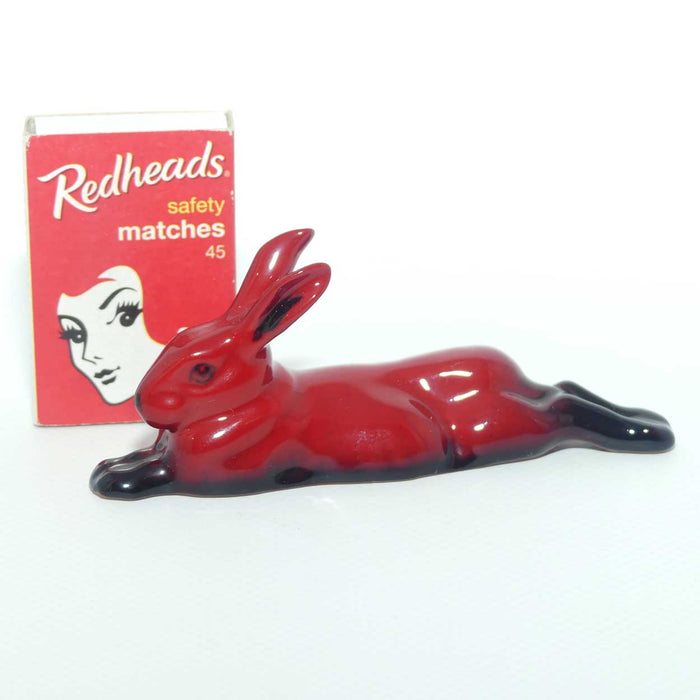 HN2594 Royal Doulton Flambe Hare Lying, Legs Behind (Small | Newer)