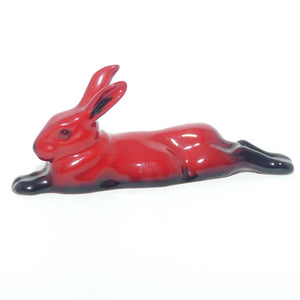 HN2594 Royal Doulton Flambe Hare Lying, Legs Behind (Small | Newer)